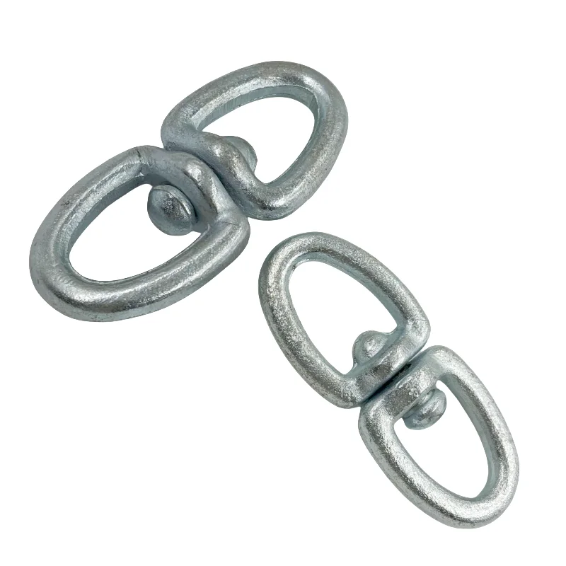 Hot Dip Galvanized Carbon Steel Drop Forged Regular Chain Swivels With Eye & Eye