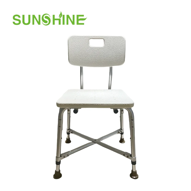 BA399 Big Seat Heavy Duty Shower Chair Bariatric Strong Bearing Capacity Aluminum Bath Chair With Large Seat and Backrest