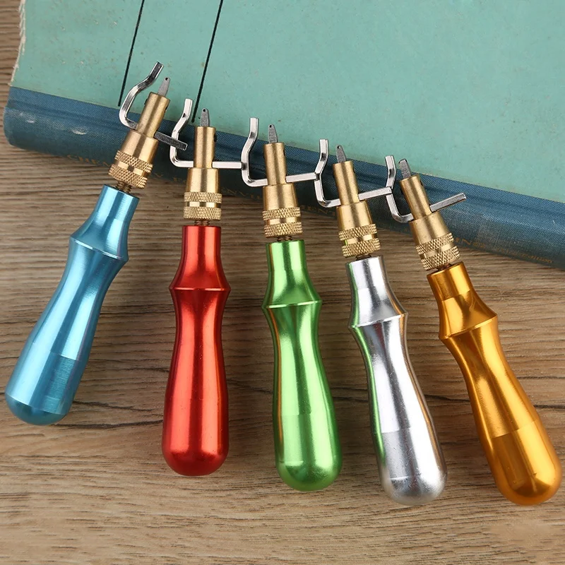 7 in 1 Aluminum Leather Edger Groover Tool Kit DIY Hand Working Crat Toos Kit Trenching Tool