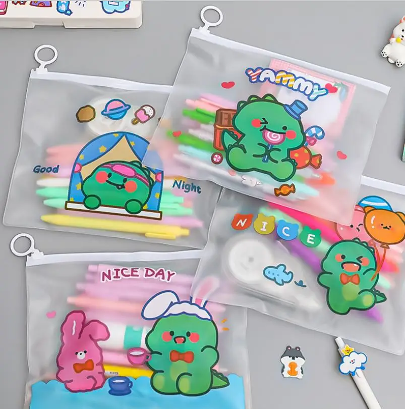 Custom Cheap Zipper Pencil Bag Transparent PVC Plastic Pen Bag School Pencil Case