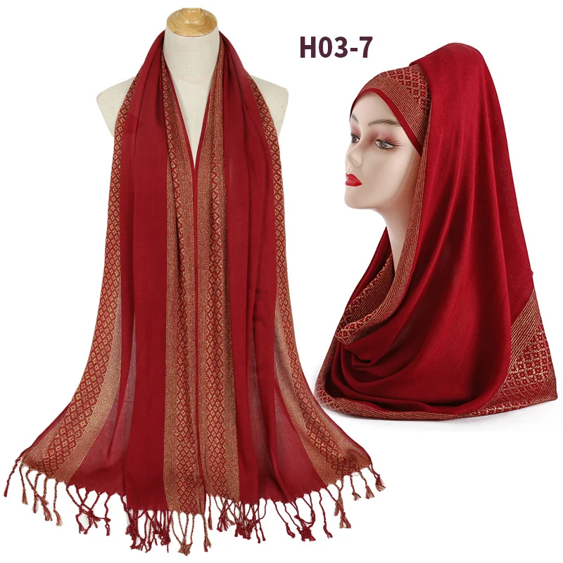 Рождественский шарф Зимний Легкий шифоновый мусульманский Pon Haute