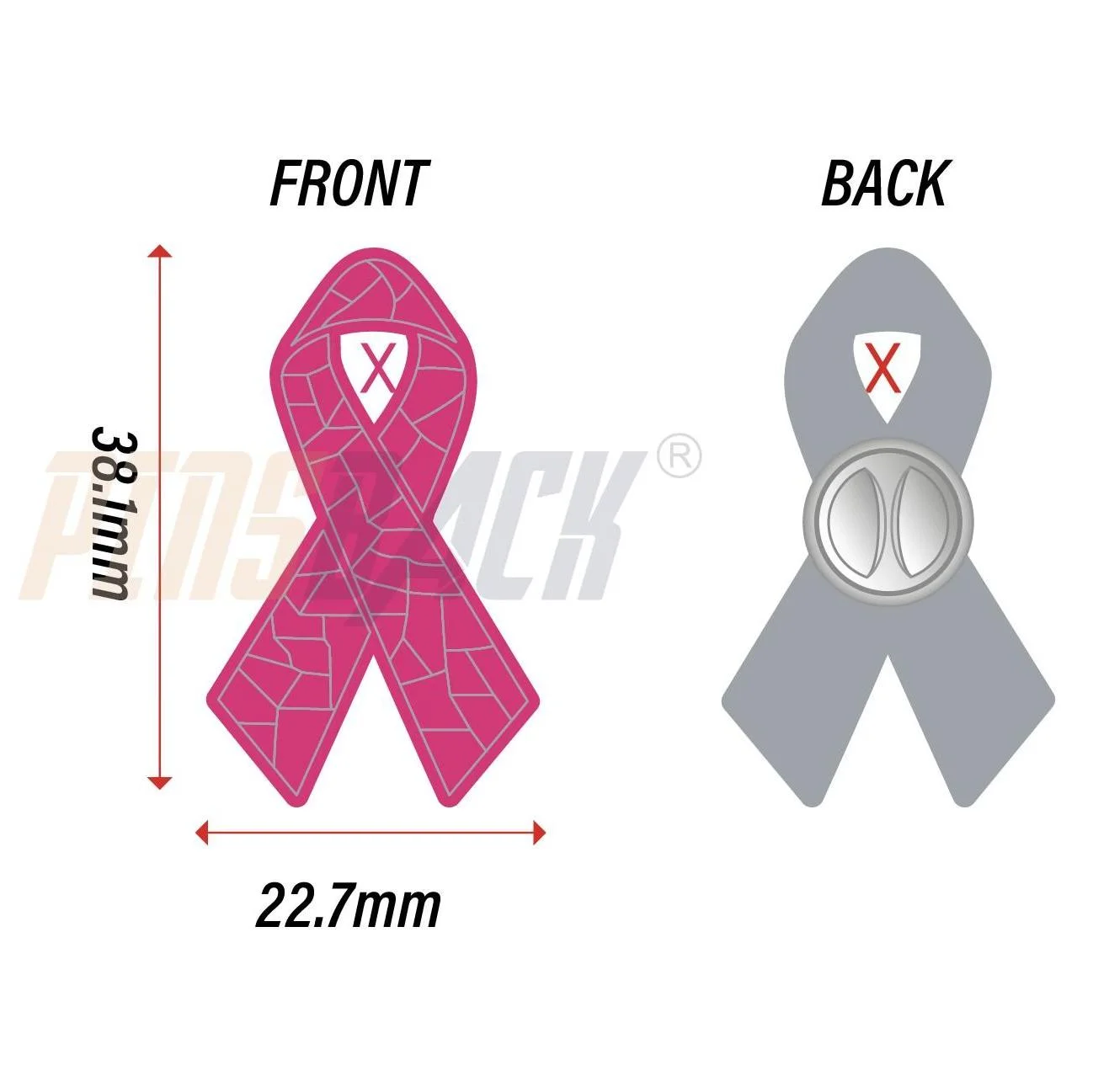 Ready To Ship Stock Red Ribbon Enamel Pin Silver Gold Plating Color Soft Or Hard Enamel Lapel Pin Badge for Disease Awareness