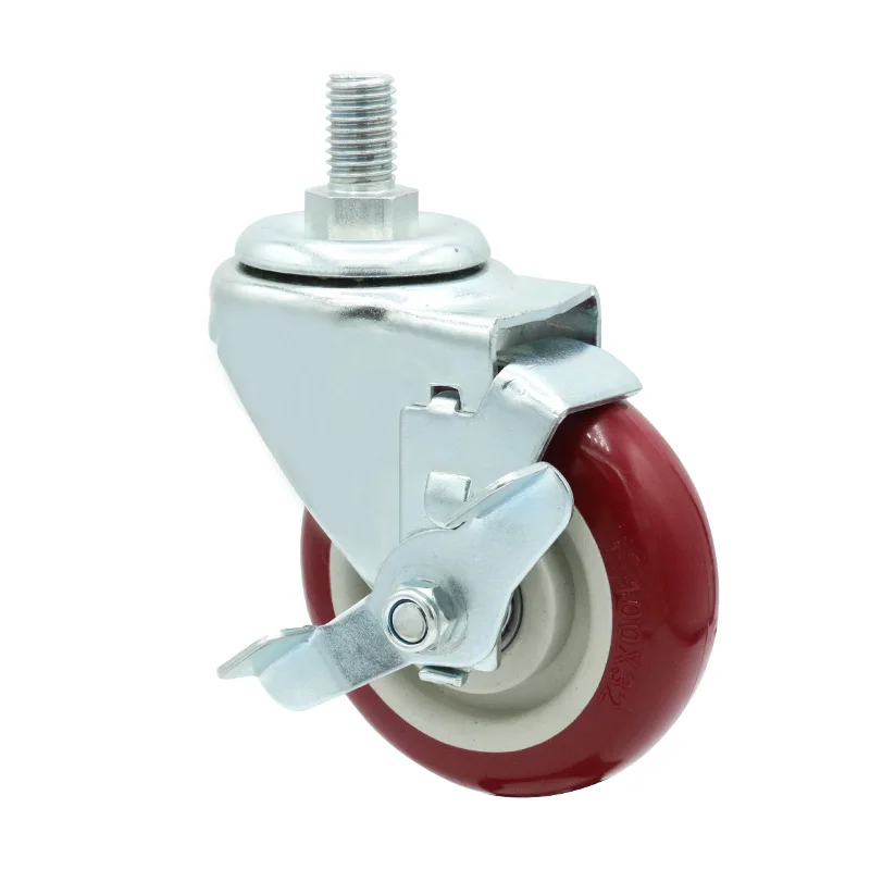 Medium duty 125mm omni caster 5 inch swivel caster wheel with brake manufacturer in china