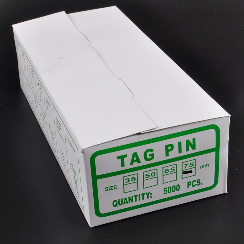 Factory Direct 75mm Plastic Tag Pin Hang Tag Safety Pin For Clothing Clear And White Locking Tag Pins 5000pcs/box
