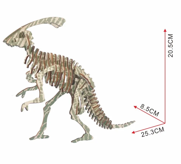 New-Land High Quality modern 3D wooden puzzle-wild animals dinosaur model