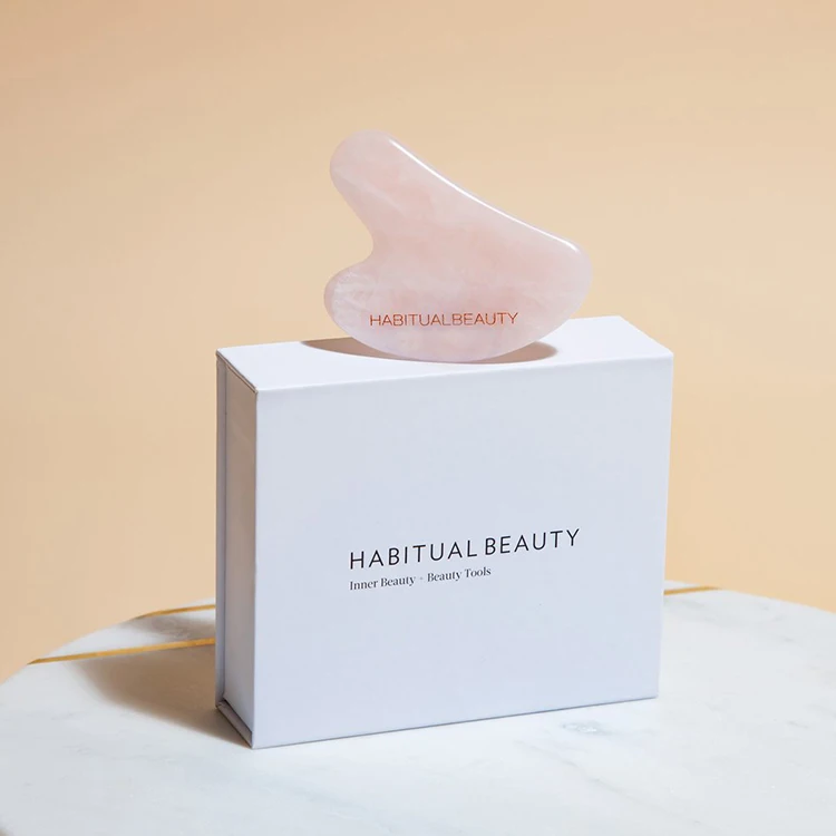 
custom black bule luxury gift natural jade roller face tool butterfly spacial shape gua sha set packing paper boxes for package 