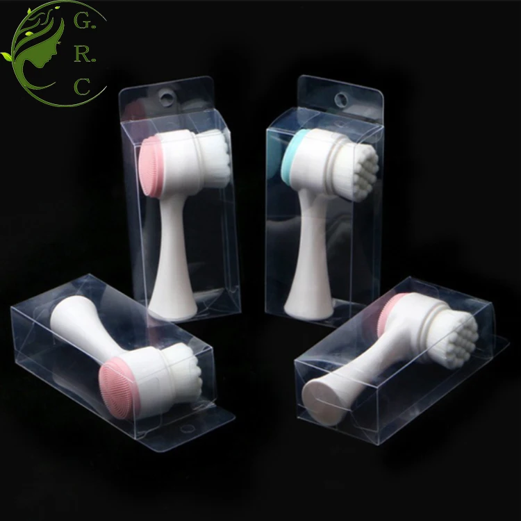 2 In 1 Green Stand Spin Spa Silicon Makeup Remove Dry Face Massage Exfoliator Foam Clean Brushes Facial Cleansing Brush With Box