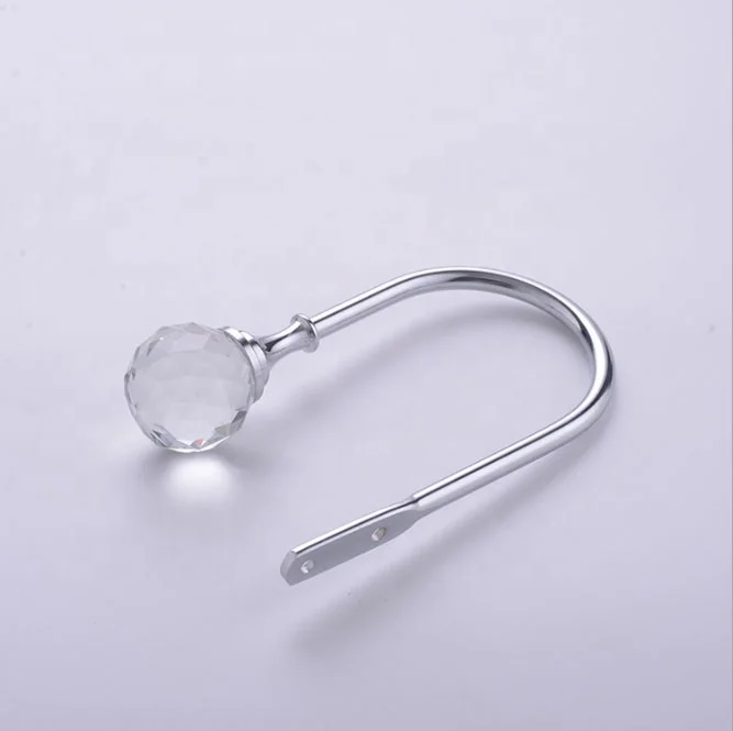 Metal Holdback Hooks Crystal Ball Curtain Holdback Hook Polished Chrome Holdback