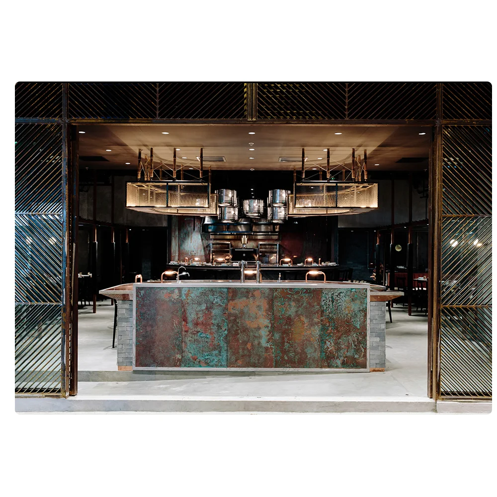 New Flexible Copper Rust Wall Panels Copper Cladding Panels Patinated Copper Panel For Exterior Facade Cladding