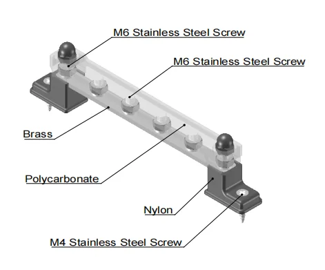 Nekeke Bus Bar Power Terminal Blocks Negative M6  Positive Power Distribution Bus bar with cover