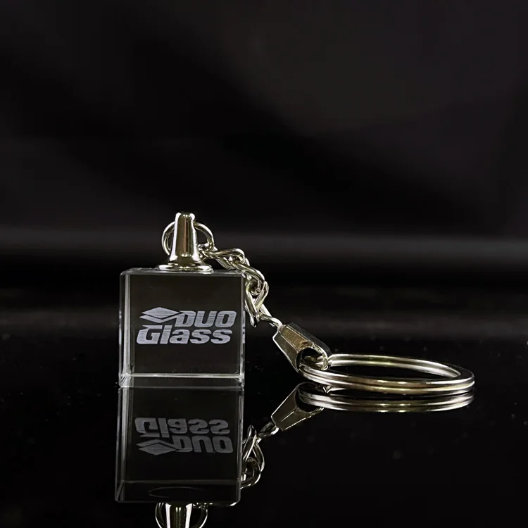 Personalized ENGRAVED crystal square cube keychain MH-YS0456