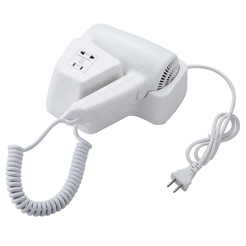 Hotel And Family Bathroom Wall Mounted Wall Hang Electrical Blow Dryer Hair Dryer With Socket