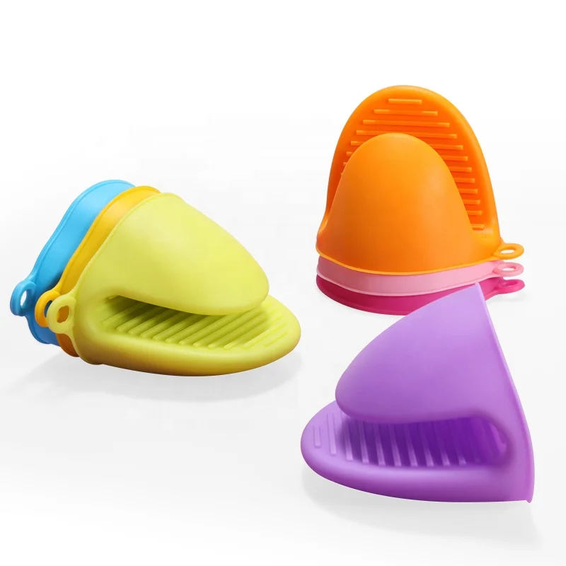 Wholesale Cheap Mini hand clip pinch glove clip Silicone Heat Resistant gloves kitchen cooking silicone oven gloves with fingers