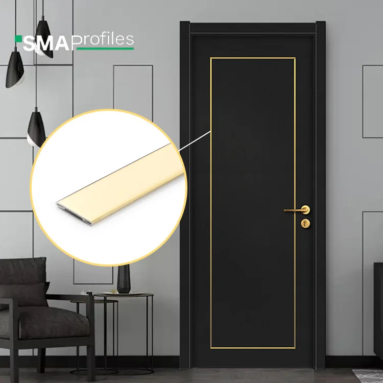 SMAProfiles 8mm, 10mm, 15mm width stainless tile trim stainless steel flat strip for wall, door, cabinet decoration