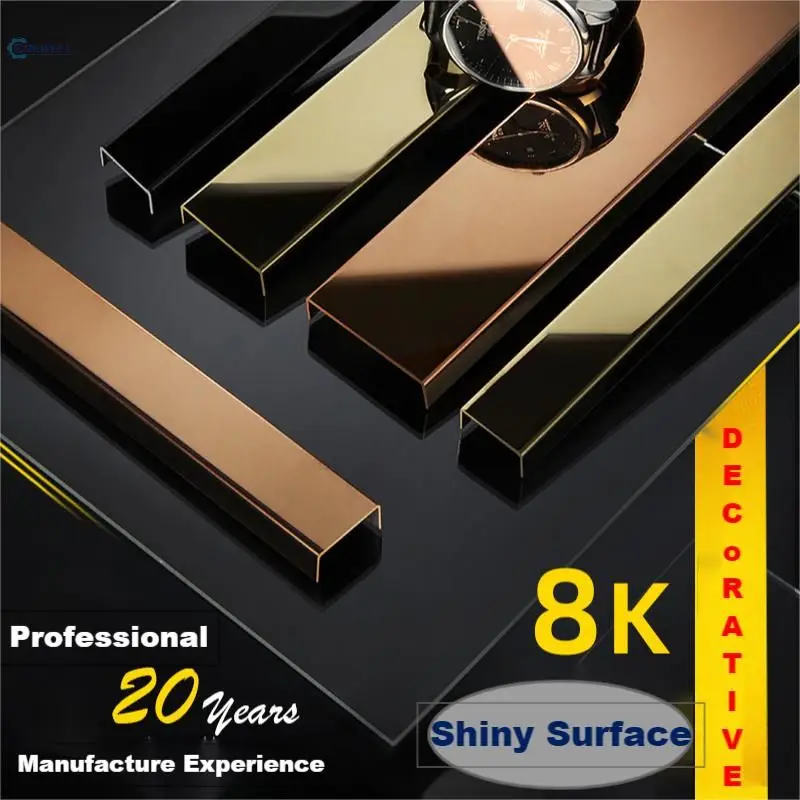 2022 decorative brass metal strip floor skirting board u shaped tile trim profile stainless steel curved tile trim