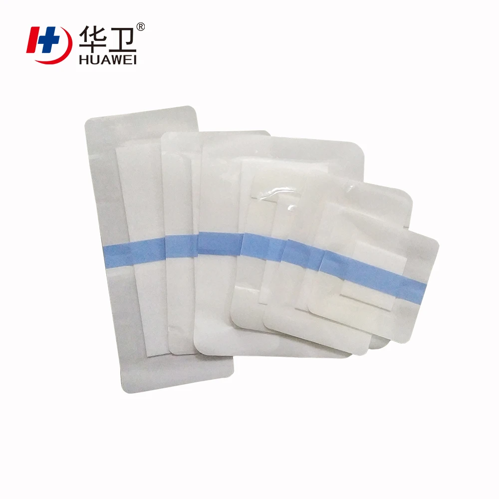 medical adhesive sterile transparent film wound dressing 10*10cm