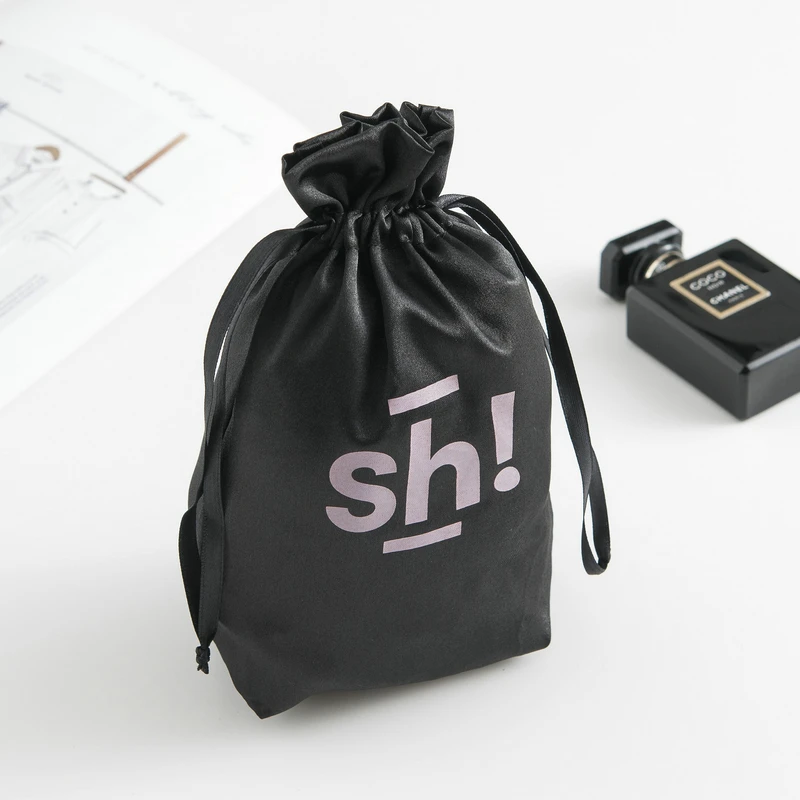 Custom Satin Silk Drawstring Bag For Braid Wig