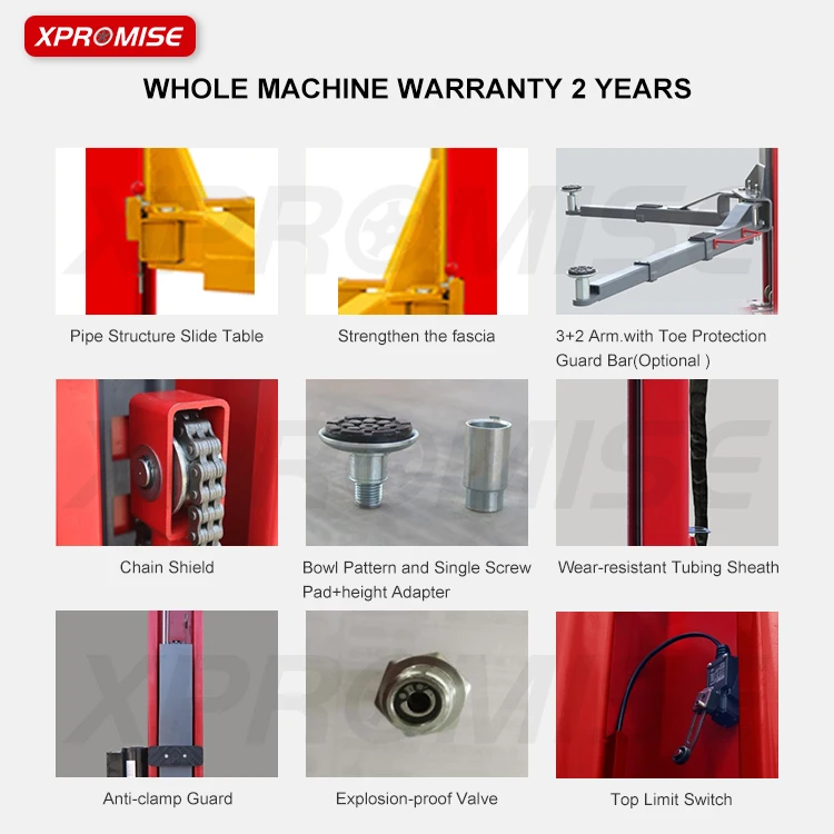 XPROMISE Two Post Lift Clear Floor Lift auto workshop equipment car elevator lift/auto hoist tire repair machine for sale