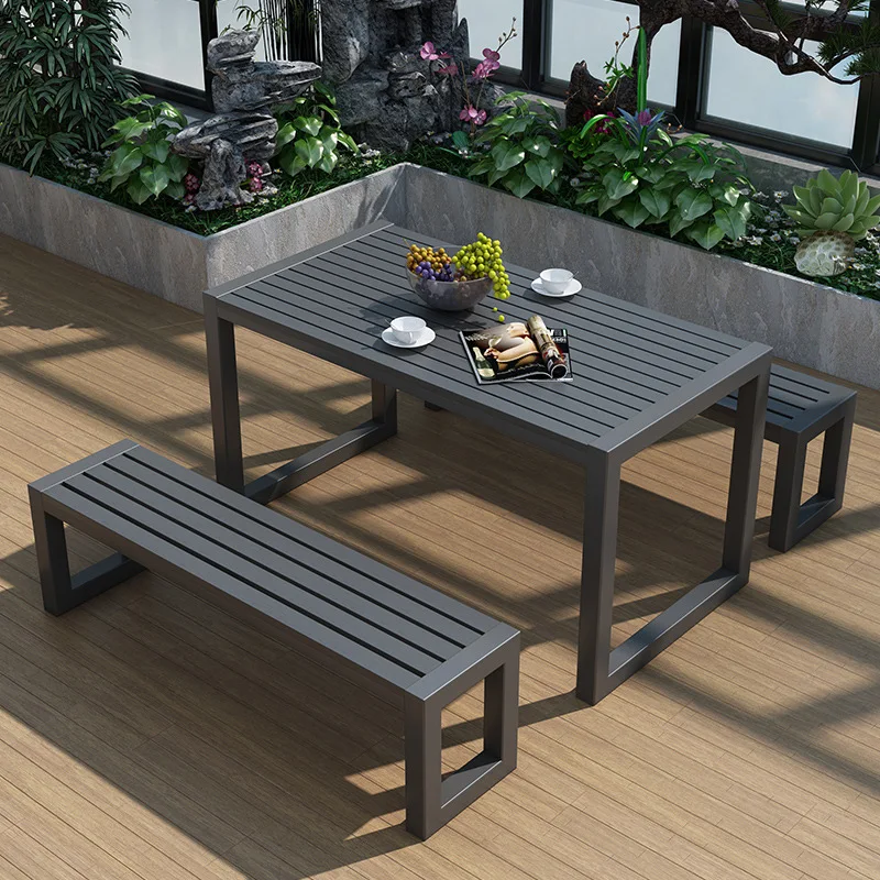 Customized Modern Garden Sets Villa Courtyard Furniture Outdoor Bench Sets Garden Tables And Chairs