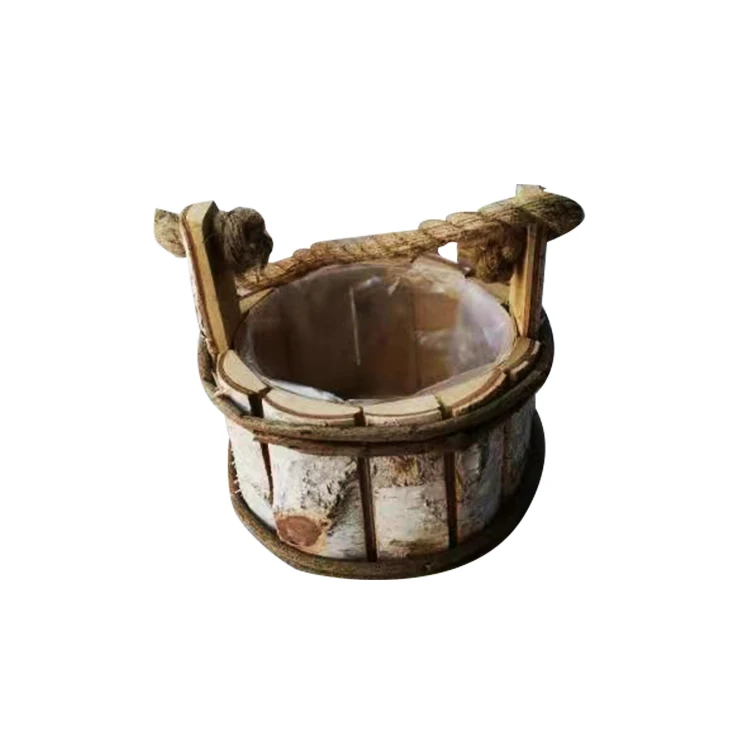 Wooden Candlestick Candle Holder Table Decoration Wood Succulent Plants Flowerpot birch bark star - tree-deer