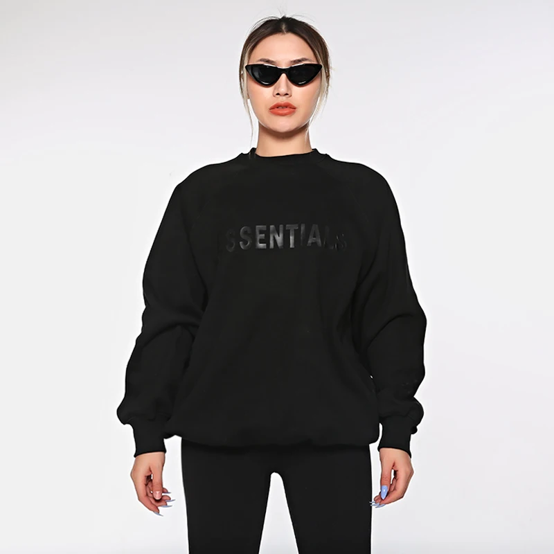 Logo Custom Sudadera Soft Oversize Unisex Embroidery College Plain Crew Neck Women Sweatshirt