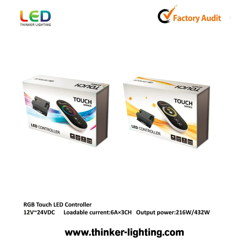 Wholesale RF Wireless Remote RGB LED Controller 6 keys touch panel China Supplier