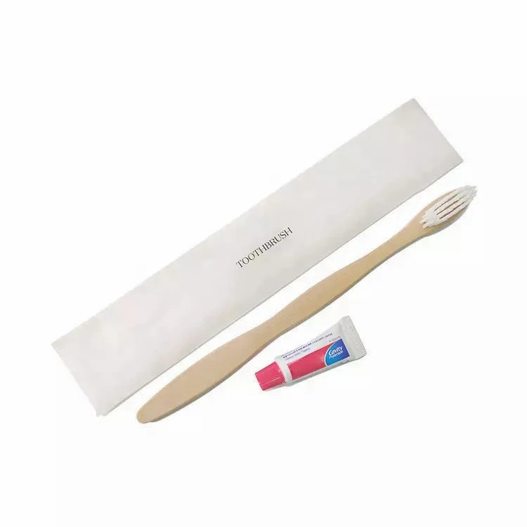 Одноразовая бамбуковая зубная щетка с зубной пастой