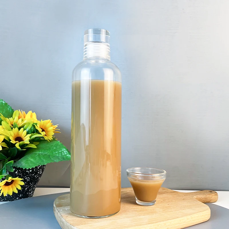 500ml 750ml 1000ml High Borosilicate Clear Glass Drinking Bottle Time Marker Glass Water Bottle With Airtight Glass Lid