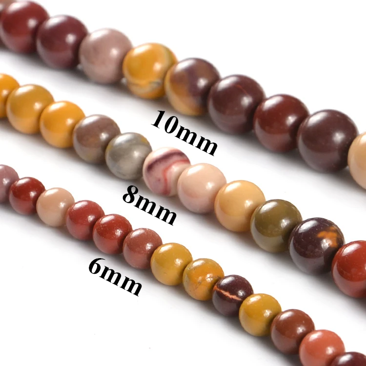 6mm 8mm 10mm Round Yolk Stone Strands Natural Gemstone Beads, Loose Precious Gemstone Wholesale