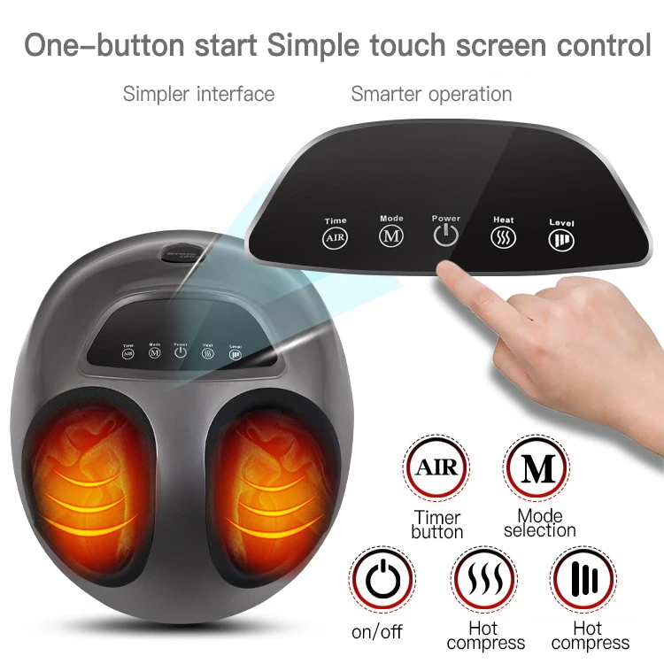 Zipper Design Detachable Electric Air Compression Promote Blood Circulation Machine Foot Massager Factory Sales Black Yi Foot