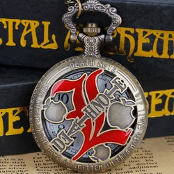 Steampunk Cool Death Note Pocket Watch Vintage necklace Pendant gifts for Men Pocket Watch for boy Birthday Gifts