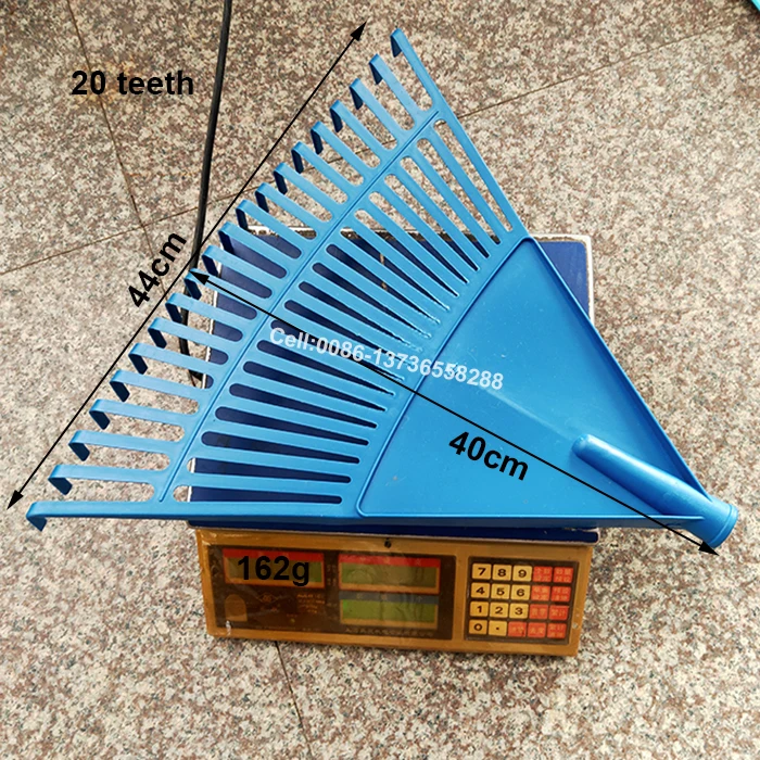 #8 factory wholesale 20 tooth dark green color plastic yard rake leaf collector