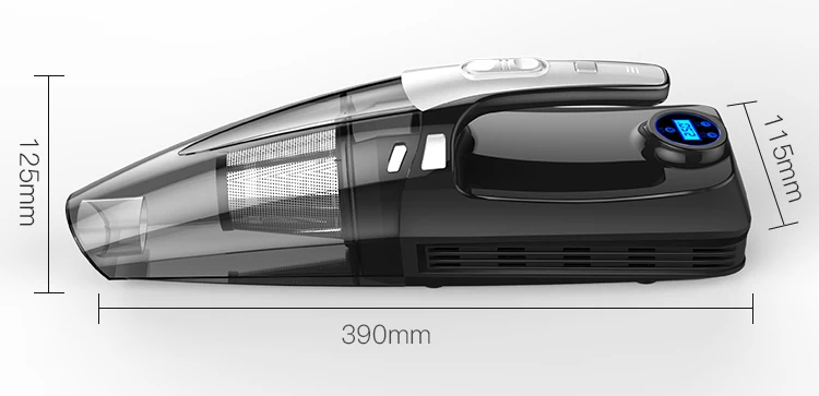 4 in 1 Portable Car Vacuum Cleaner Car Vacuum with Digital Air Compressor Pump DC 12V Tire Inflator for Car