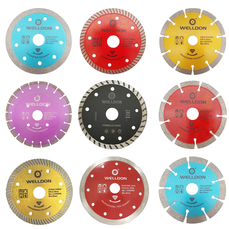 Бриллиантовое лезвие 4 дюйма, Мраморная циркулярная турбо паяная пила, двойная резка камня, нано-стекло, бетон, Германия, для переоснащения