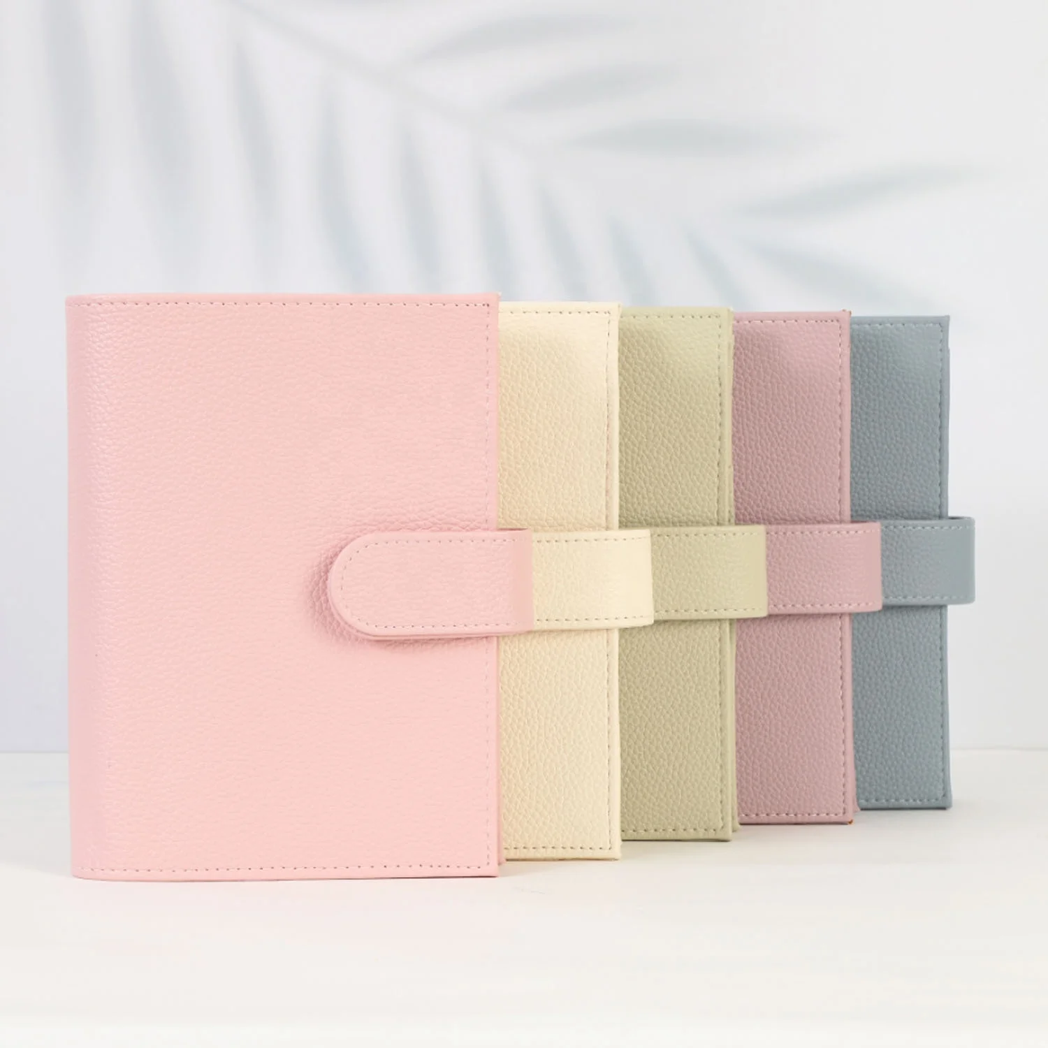 Hongbo Best Selling Christmas/Office/School Gift 13-Color Gold A6 Soft Litchi Leather Budget Binder Planner Wallet with Custom