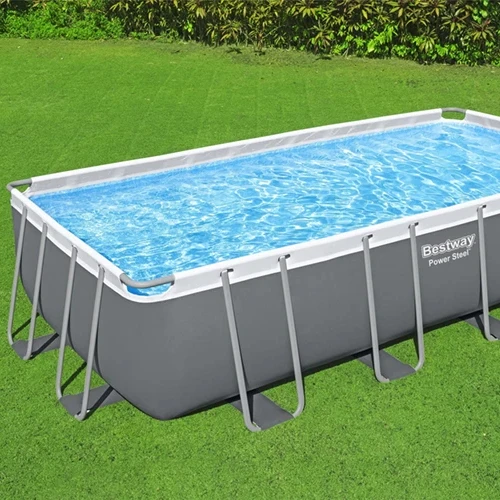 wholesale in store Bestway 56465 Outdoor Piscina Fuori Terra Rettangolare Frame Above Ground Swimming Pool