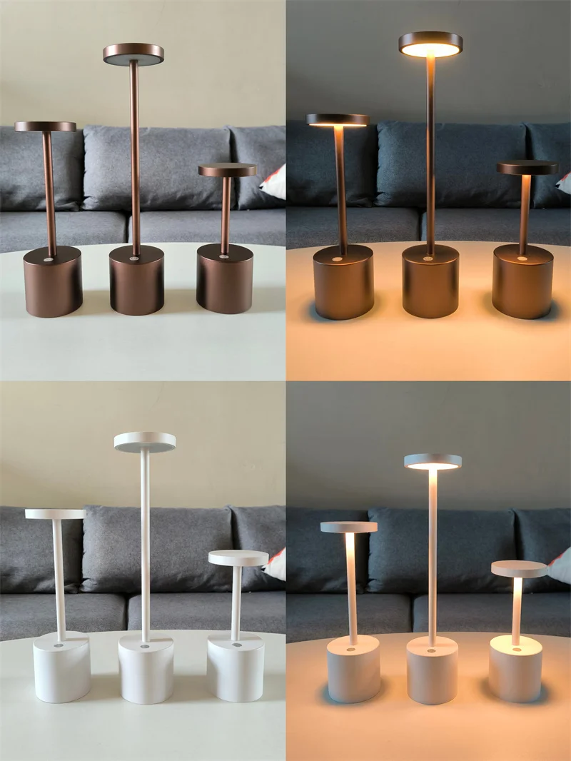 Customized Aluminium Touch Dimmer Cordless LED Table Lamp for Restaurant Ktv Hotel Bar Dinner Table Light with USB rechargeable
