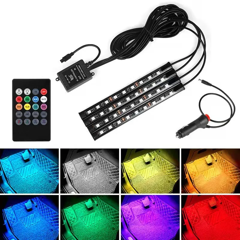 RGB Dream Color Chasing Strip Light Kit LED Car Underglow Light Waterproof Interior Car Light Remote Control Tuning