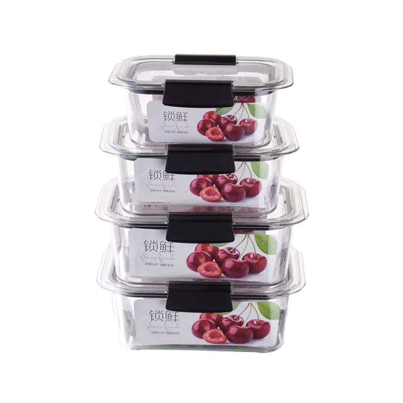 Airtight Pantry Organization Clear Plastic BPA Free Fridge Food Storage Container with Lid