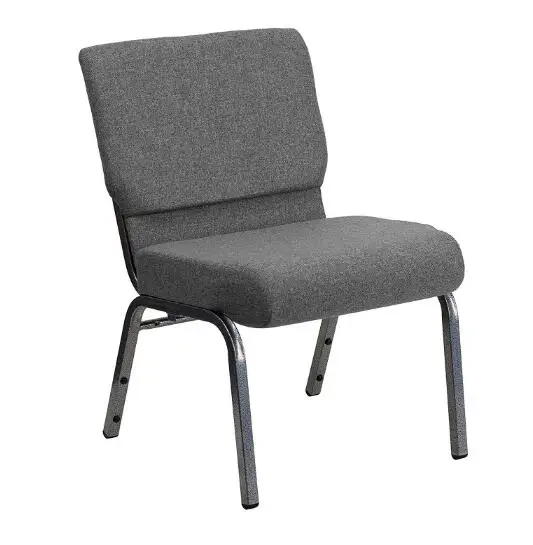 Comfortable Theater Furniture with Logo Padded Stackable Church Chair Metal & Fabric Design Chair for Church