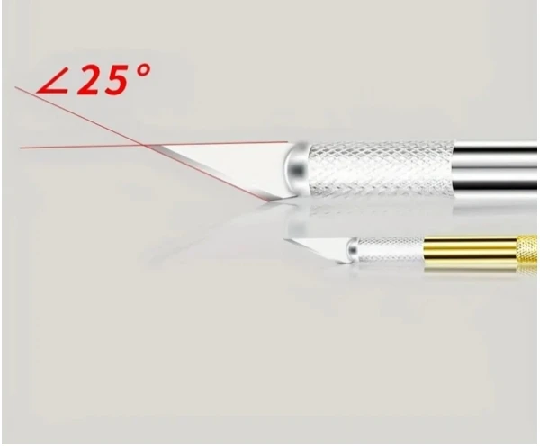 Engraving Non-Slip Metal Scalpel Kit 1 Carving Knife And11 Blades Craft Hobby Gold/Silver Color