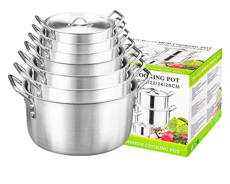 7 Piece Nonstick Kitchen Induction Cookware Set Aluminium Soup Pots Set Cookware Set Kitchen