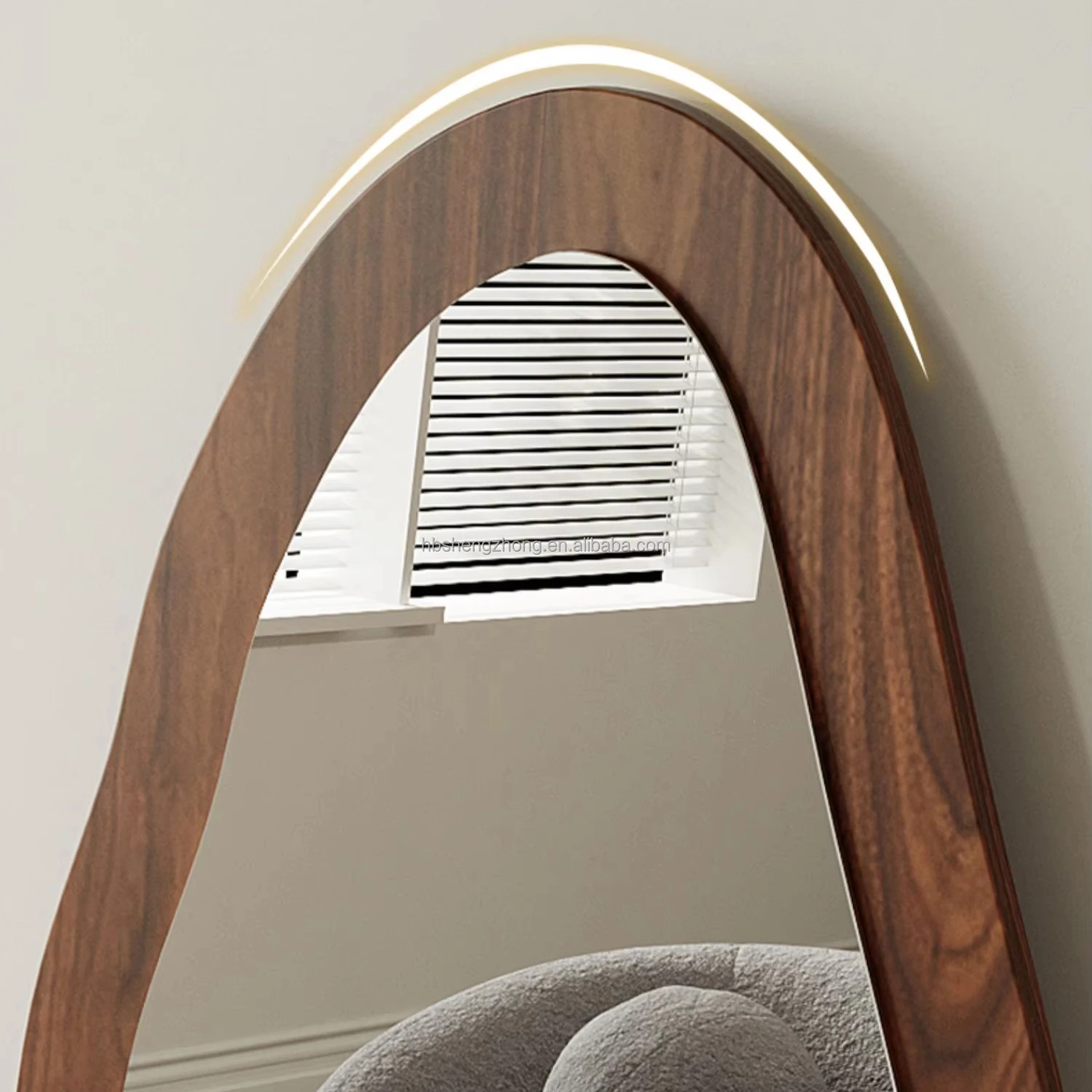 Large Size Body Floor Dressing Wall Framed Mirror Wood Frame Wall Living Room Furniture Full Length Irregular Mirrrors