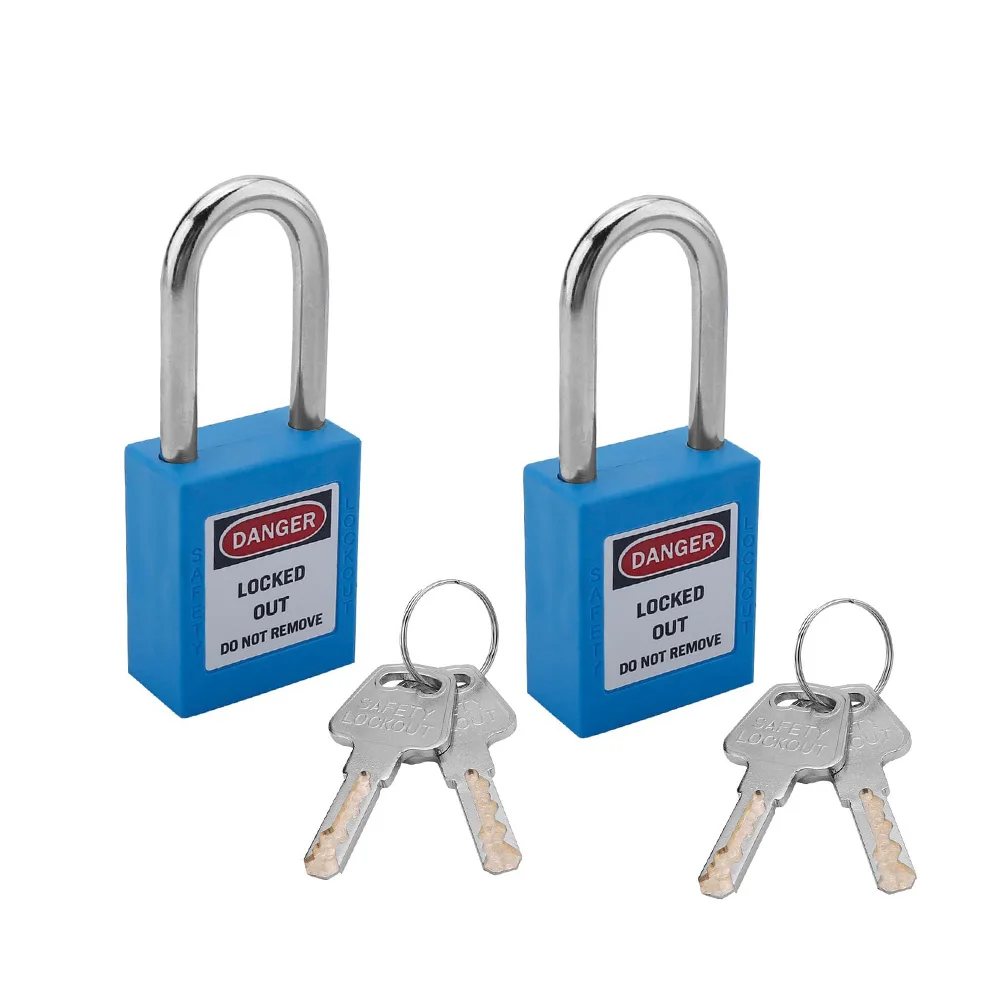 Industrial Long Steel Shackle 38mm Safety Padlock Colorful lockout Padlock Top Security Lock