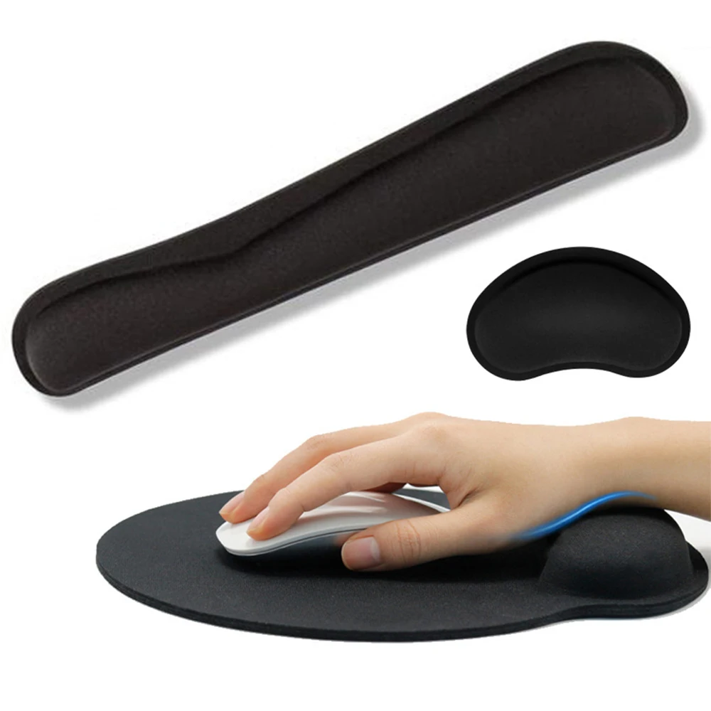 Factory Wholesale custom Logo Soft Ergonomic Mousepad PU Rubber mouse pad with wrist rest