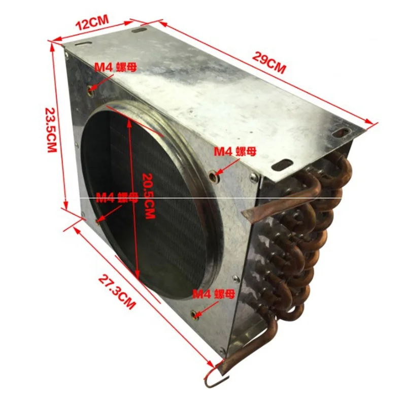 The latest design of high performance copper tube aluminum fin air conditioner condenser