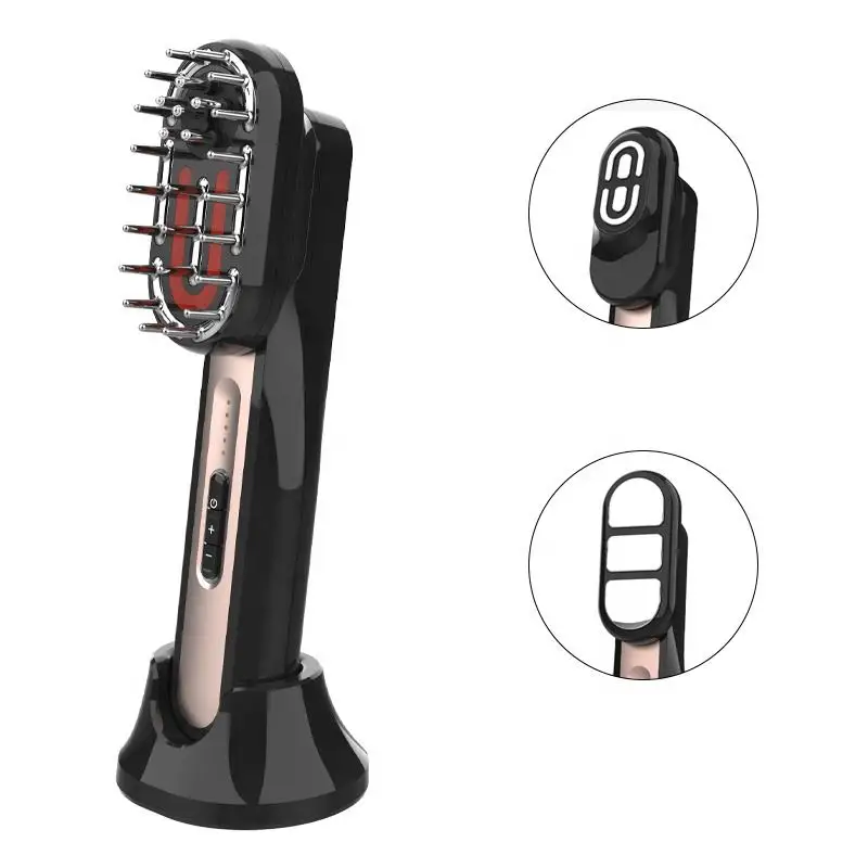 Hair Growth Brush Therapy Waterproof Head Massager Electric Head Vibration Relaxing Scalp Massage Oil Applicator Comb Red Light