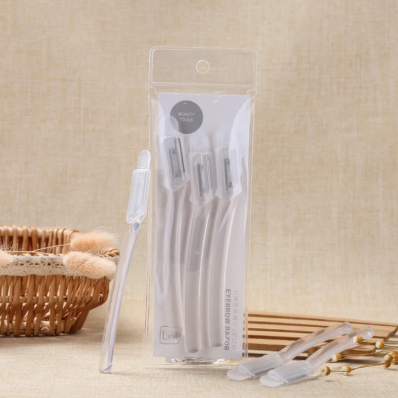 New design 3pcs Eyebrow Razors Face Hair Remover Shaver Trimmer Shaper Wholesale Transparent Facial Eyebrow Razor For Women A947
