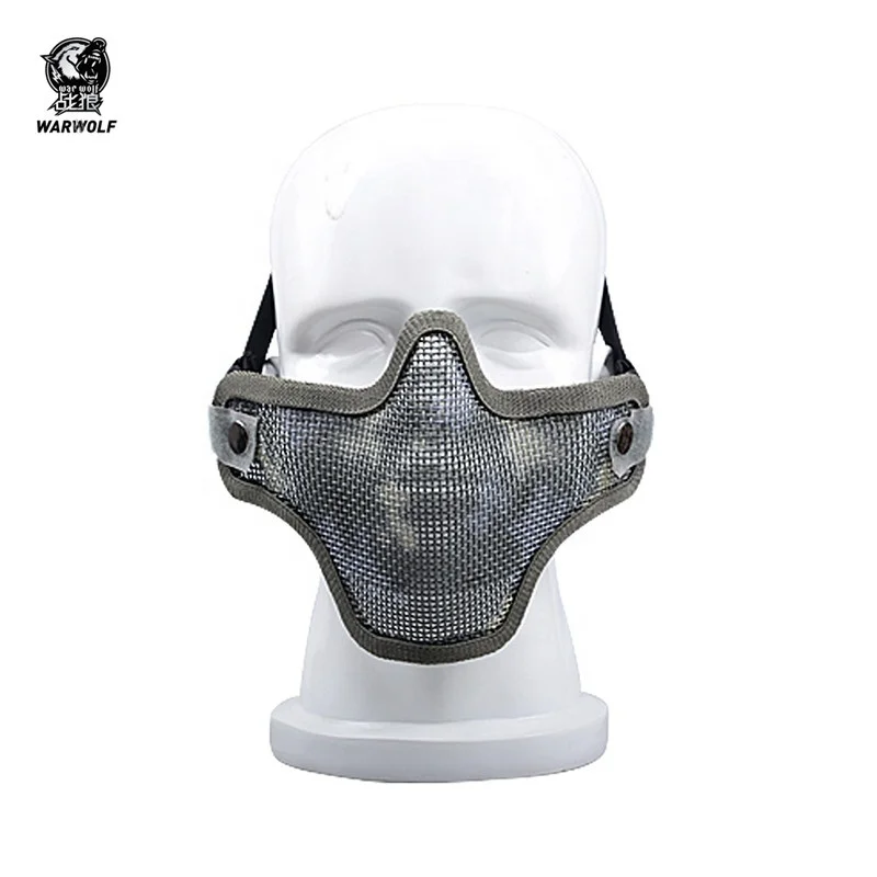 Single belt carbon steel half face military tactical combat customized paintball masks for sale