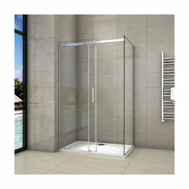 Отель для ванной комнаты с низким содержанием железа закаленное стекло бескаркасная раздвижная дверь для душа стеклянная дверь для ванной комнаты